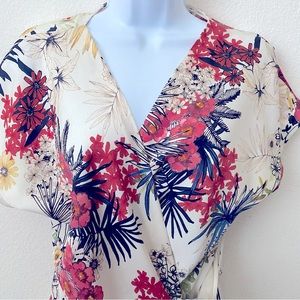 Zara Basic, Side Tie Floral Wrap Top